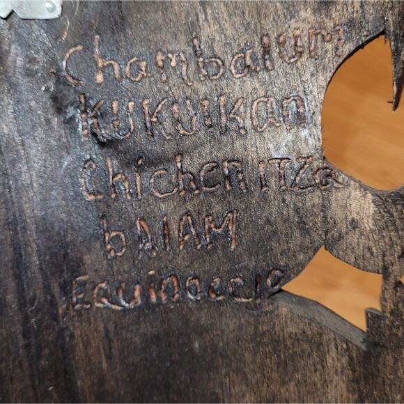 Vntg Hand Painted Hand Carved Myan Aztec Warrior Masks Sighned Set Of 6 Mexican - Picture 12 of 13